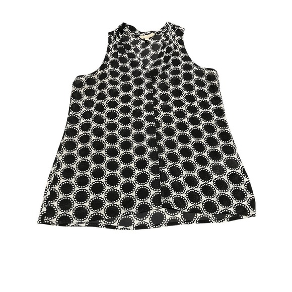 Banana Republic V-Neck Black White Dots Sheer‎ Blouse Medium - Picture 1 of 8